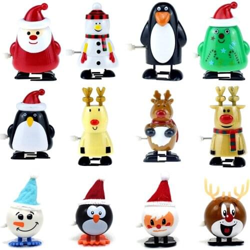 12pcs Christmas Funny Winding Up Toy Children Clockwork Toys Random Colors Toys Children Gifts Festival Home Party Decoration