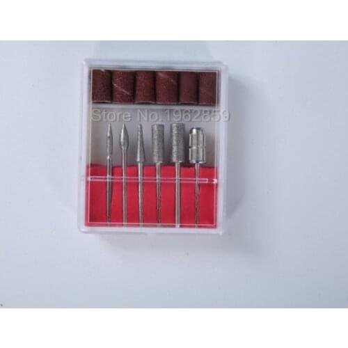 2sets(6pcs/set) Diamond Mounted Pointed Burrs Nail File Drills Manicure Machine Dremel Micromotor Tools 2.35mm (3/32'') Shank