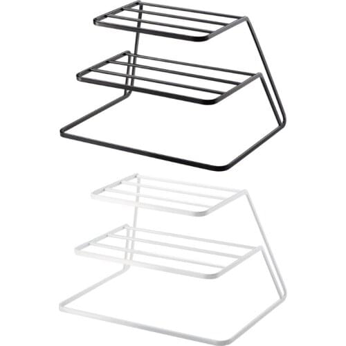 3-Tier Metal Wire Plate Drying Rack Rust Resistant Dishes Storage Shelf Tray Stand Holder Kitchen Cabinet Cupboard Pantry Organi