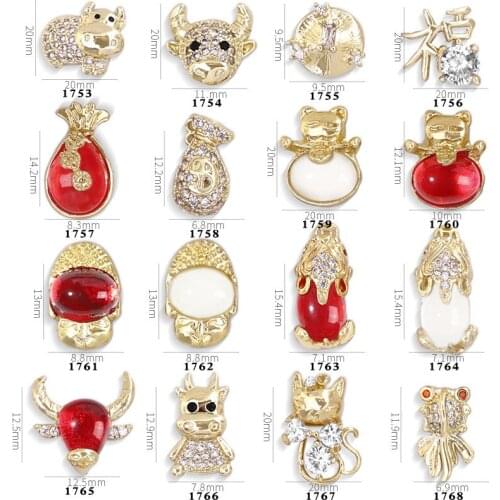 3D Nail Art Decorations 3pcs Shiny Zircon Alloy Chain Pendant Luxury Diamond Gems Crystal Jewelry Manicure Design Accessories