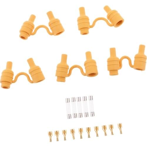 Dolity 5 Sets Waterproof AGC Fuse Holder Block Kit With 6X30mm Fast Blow Fuse