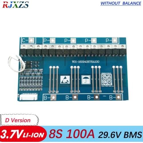 8S 100A Li-ion 29.6V 18650 DIY large current BMS PCM battery protection board bms pcm for li-ion lipo battery cell pack
