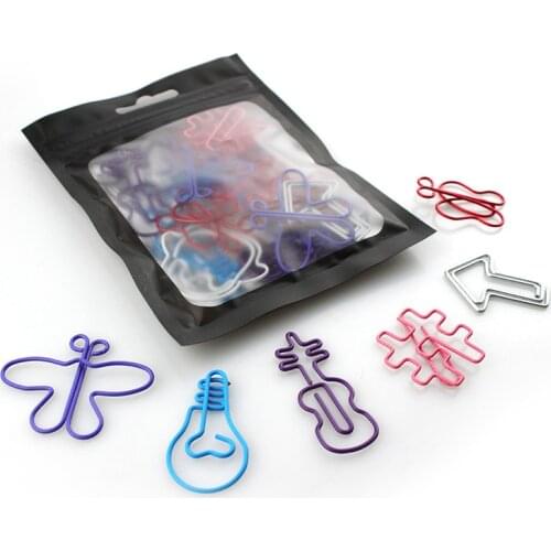 90 PCS Cute paper clip stationeryorganizer combination color paper clip set special bookmark clip creative paper clip