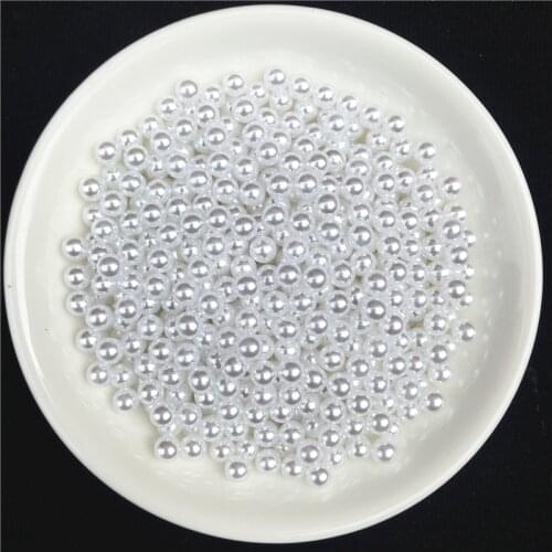 2.5/3/4/5/6/8mm White ABS Pearls Round Acrylic Imitation Pearl Beads for Jewelry Making /Nail Art /Phone Decorate