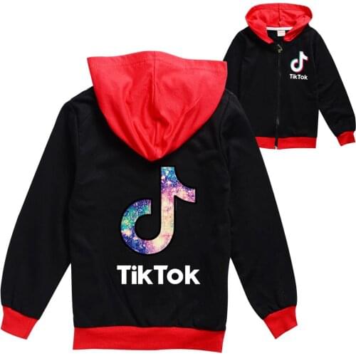 TIK TOK Boys and girls cartoon childrens clothing qiuyi long sleeve zipper cardigan jacket