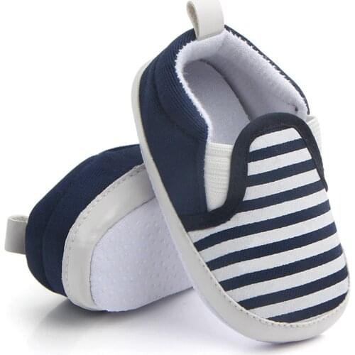 Baby Boys Girls Unisex Shoes Canvas Anti-Slip Sneakers Striped Classic Shoes Loafers Casual Soft Trainers Prewalker