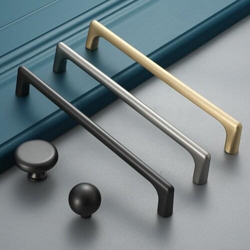 JD Modern Minimalist Zinc Alloy Black Long Handle Kitchen Closet Cabinet Door Drawer Handle Furniture