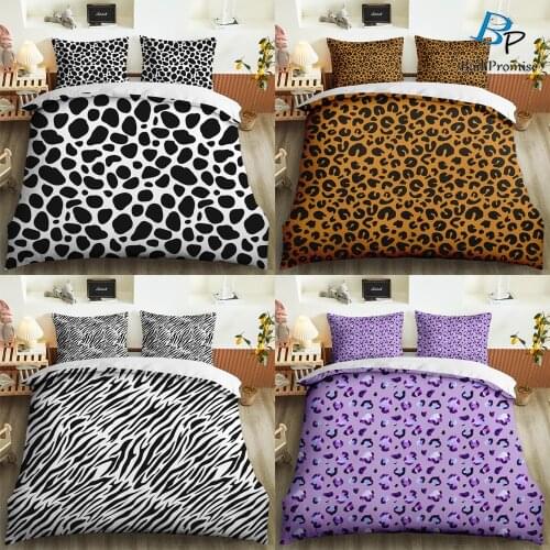 Custom American Style Queen King Single 3D Print Leopard Pattern Beding Set Pillowcase Soft Duvet Cover Girls Bedroom Decor