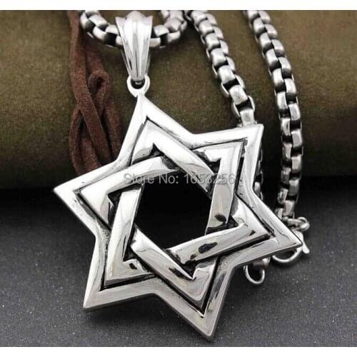 Lot of 5pcs Wholesale Large 48mm Biker Casting Religious star of David Pendant stainless steel jewelry without chain