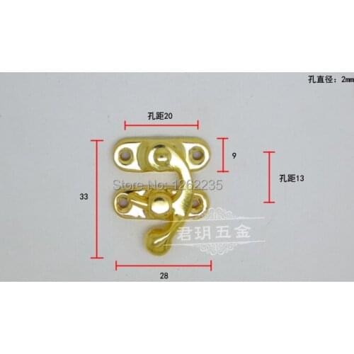 28 * 33mm Metal buckle Crafts Accessories hasp Jewelry boxes box buckle Wholesale imitation gold horn button