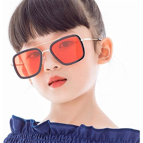 Metal Square Children Sunglasses Kids Sun Glasses Girls Steampunk Eyeglasses Boys Shades