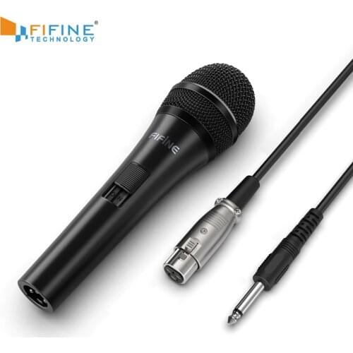 Fifine Dynamic 1/4'' Connection Vocal Microphone for Speaker Family Karaoke Small stage with On/Off Switch k6