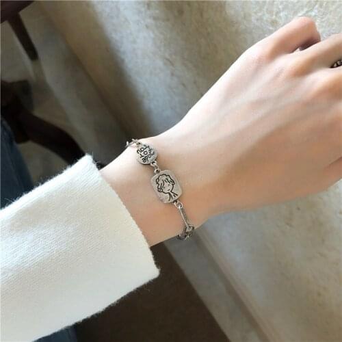 Trendy High Quality Charm Metal Cute Bracelet Bangle for Women Lucky Boy Chunky Chain Bracelets Friend Fashion Jewelry 2020 New