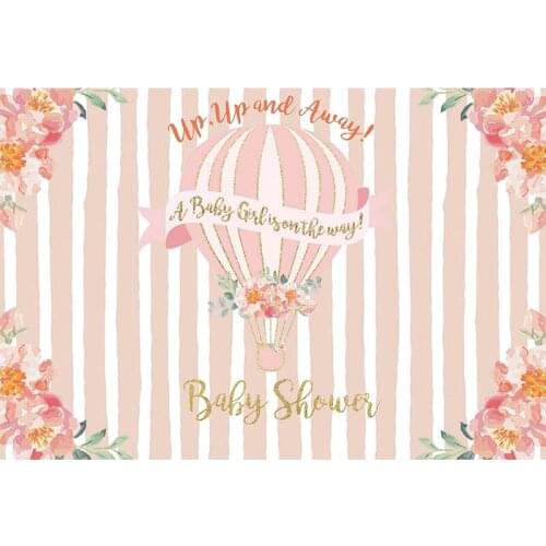 MOCSIKA baby shower backdrop for photography newborn theme party decoration banner hot air balloons photo background Studio 431