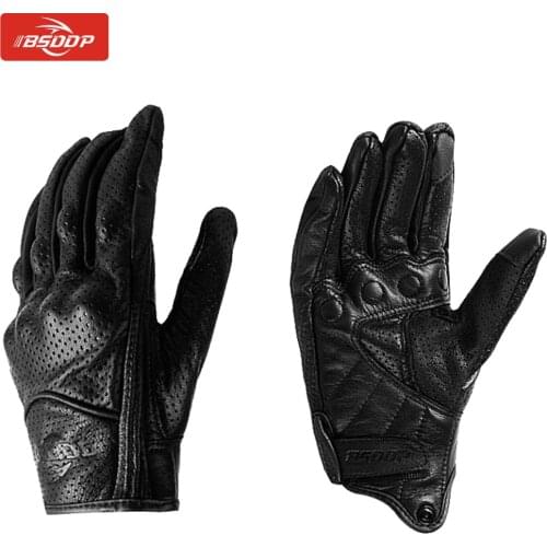 BSDDP Motorcycle Leather Full Finger/Fingerless Gloves Touch-Screen Anti-fall Gloves Men Women motocross Bike Accessories