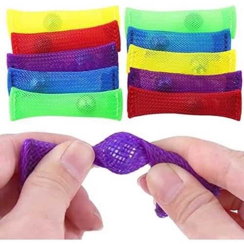 Marbles Ball Autism ADHD Anxiety Therapy Sensory Toys EDC Stress Relief Hand Fidget Toys Braided Mesh Easy Bend With Marble