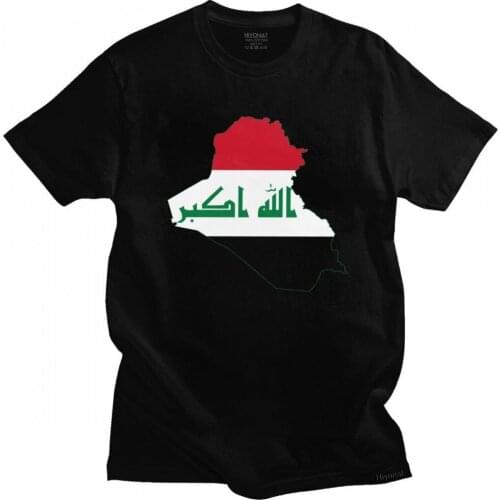 Iraqi Iraq Flag Map Mens T Shirt 100% Cotton Tee Tops Round Neck Short-Sleeve Fashion Tshirt Clothing Casual Basic T-shirts