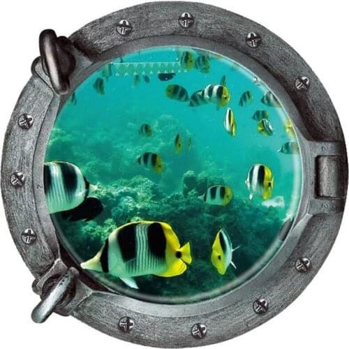 Underwater World Wall Stickers Living Room DIY Detachable Waterproof Self-Adhesive Art Wall Decoration (Green 45X45cm)