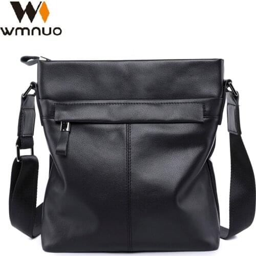 Wmnuo 2020 New Fashion Men Bag Shoulder Bag Genuine Leather Men Handbag Soft Cowhide Leather Crossbody Business Bag High Quality