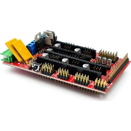New 3D Printer Ramps 1.4 Control Board Panel with Heatsink Expansion Control 3D Printer Parts Upgraded for