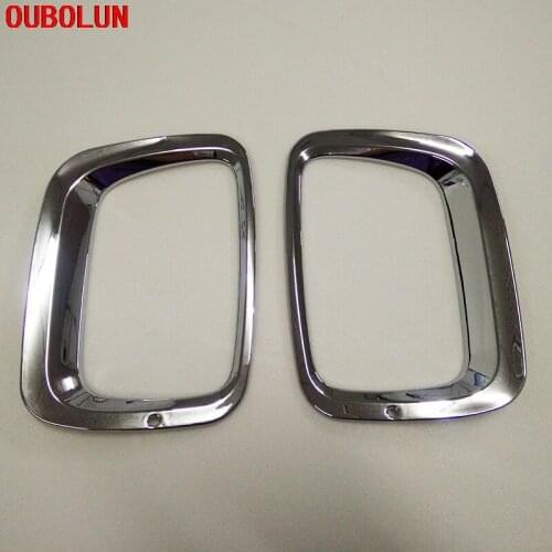 OUBOLUN Fit For Kia Sorento 2013 ABS Chrome 2pcs Exterior Front Fog Light Lamp Bezel Cover Foglight Trim Car Accessories