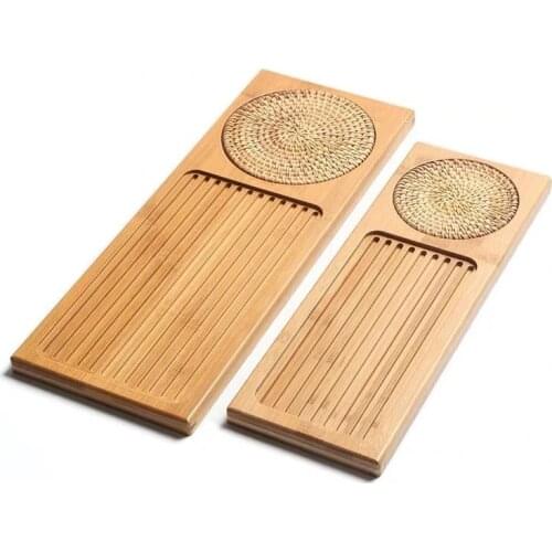 Japanese-style Rectangle Bamboo Tea Tray Serving Table Plate Snacks Food Storage Dish for Hotel Home Serving Tray