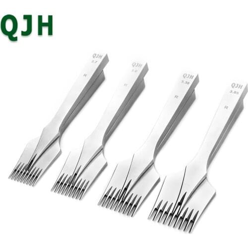 QJH Leather Die-steel Chisel French Style Pricking Iron Sharp Leather Punching Tool 2.7/3.0/3.38/3.85mm Obverse Reverse chisel