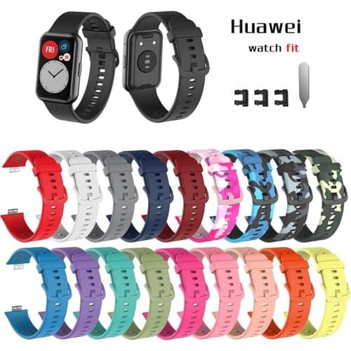 Soft Silicone Watch Strap For Huawei Watch Fit Smart Watch Strap with Tool Accessories For Huawei fit Wrist Band sport Bracelet