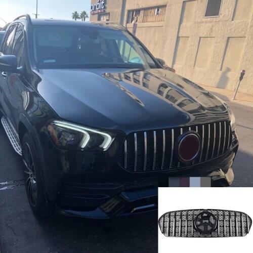 Fit For Mercedes Benz GLE Class W167 2020 GLE300 GLE350 GLE450 ABS Black Middle Grille Racing Grills Front Bumper Grill