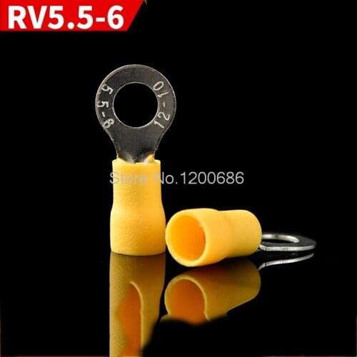RV5.5-6 introduction of pre-insulated round cold crimp terminal O-type terminal 100 brass