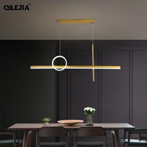 Gold Black Color LED Hanging Lamps Modern Pendant Lights For Kitchen Dining Room Parlor Loft Indoor Lighting Fixture Decoration