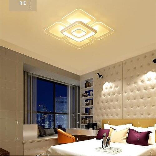 LED pendant light Square bedroom living room Simple modern acrylic ultra-thin Indoor Lighting RC Dimmable Pendant light