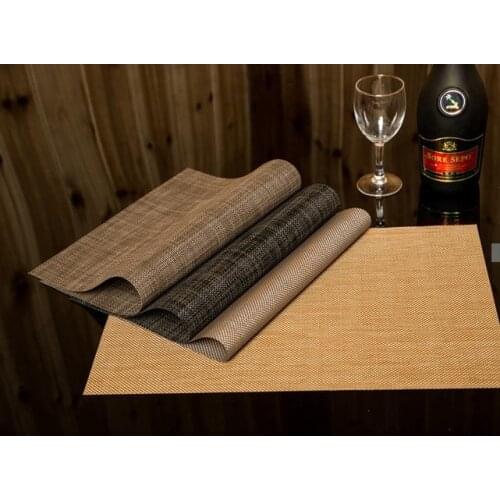 Heat-Resistant Placemats Stain Resistant Anti-Skid Washable Rectangle PVC Table Mats Woven Vinyl Placemat 30x45CM