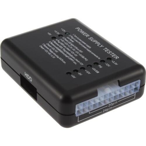 Power Supply Tester Checker LED 20/24 Pin for PSU ATX SATA HDD Tester Checker Meter Measuring for PC Compute Wholesale