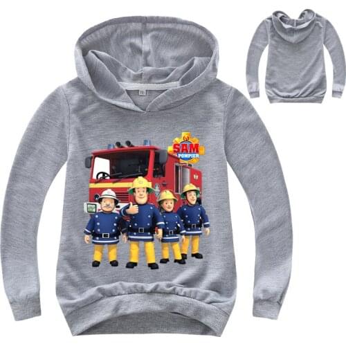 New Spring Autumn 3D Fireman Sam Classic Cartoon Kids Boys 3D Print Sweatshirt Long Sleeve Hoodie Shirt For Girls Coat Jacket