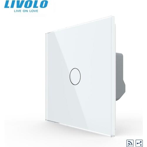 Livolo EU Standard 1Gang 2 Way, Remote Switch, Wireless Switch VL-C701SR-11,Grey Color Glass, Without Mini Remote