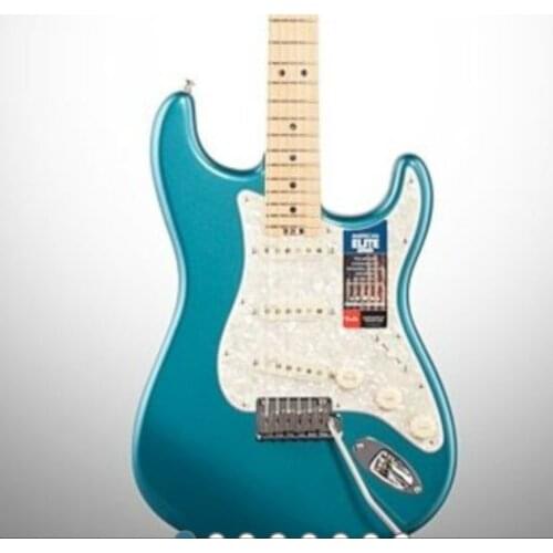 Top quality FP-ST1108 Metal blue color solid body white pick guard maple fretboard tremolo ST Elite electric guitar