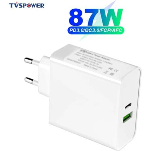 87W 20V 4.25A USB C PD Charger Adapter for Wacom MobileStudio Pro 65W for MacBook Pro Air ThinkPad/HP/ASUS/Samsung/Lenovo Laptop