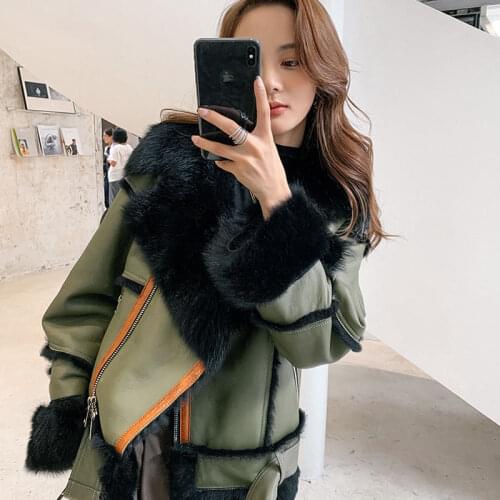 Vogue New Fashion Real Natural Wool Winter Jacket Women Belt Coat Double-faced Fur Genuine Leather Warm Streetwear Locomotive