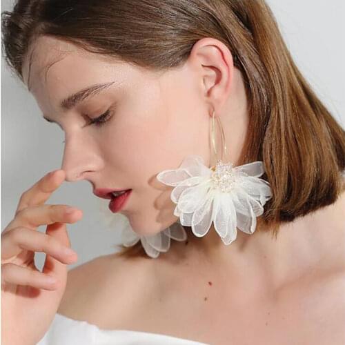Bohemia Yarn Plant Women Dangle Earrings Flower Long Earrings For Women Drops Earrings Bohemian Earrings