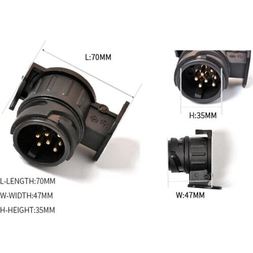 1pc 13 To 7 Pin Plug Adapter Trailer Connector 12V Towbar Towing Plugs Adapter