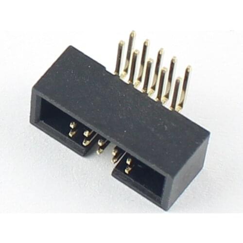 10pcs 1.27mm Pitch 2x5 10 Pin Right Angle Male Shrouded PCB Box Header IDC Connector