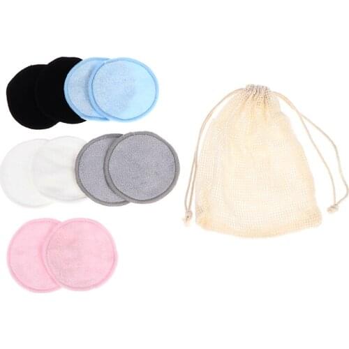 12pcs/Bag Reusable Bamboo Makeup Remover Pads Washable Rounds Cleansing Facial Cotton Make Up Removal Pads Tool HOT