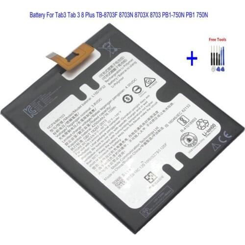 1x 4250mAh L15D1P32 Battery For Lenovo Tab3 Tab 3 8 Plus TB-8703F 8703N 8703X PB1-750 PB1-750N PB1-750M + Repair Tools kit