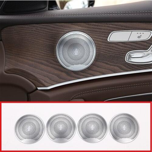 4pcs Car Audio Speaker Door Loudspeaker Trim Sticker Cover For Mercedes Benz GLC X253 E Class W213 C Class W205 Car Accessory