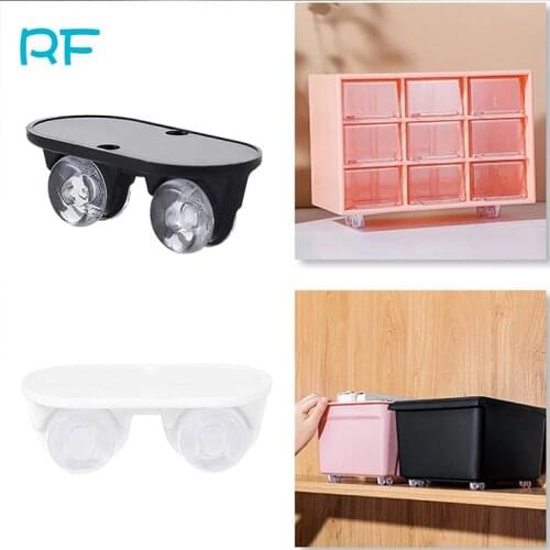 4pcs Adhesive Pulley Storage Box Casters Trash Can Self-Adhesive Furniture Caster Wheel Home Silent No Scratches Box Wheels R-F