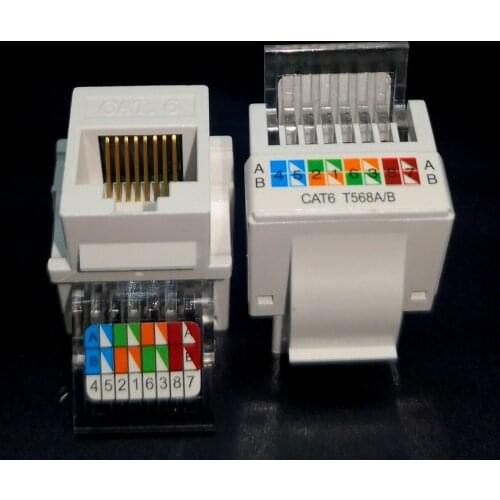 5pcs set) RJ45 Cat3 Cat5e Cat6 UTP trapezoidal female jack connector adapter for wall panel twisted pair RJ-45 Internet network