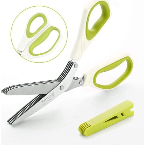 5 Layers Kitchen Scissor Shredded Nori Chopped Scallion Cutter Vegetable Peeler Kitchen Gadgets Kitchen Accessories