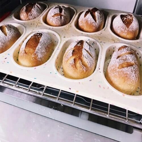 8 Grids Cake Baking Mold DIY Silicone Cake Mold Non-Slip Handle Non-Stick Molds Chocolate Jelly Mould Baking Tools for Cakes