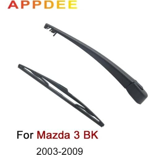APPDEE Wiper 14" Rear Wiper Blade & Arm Set Kit For Mazda 3 BK Hatchback 2003-2009 Windshield Windscreen Rear Window